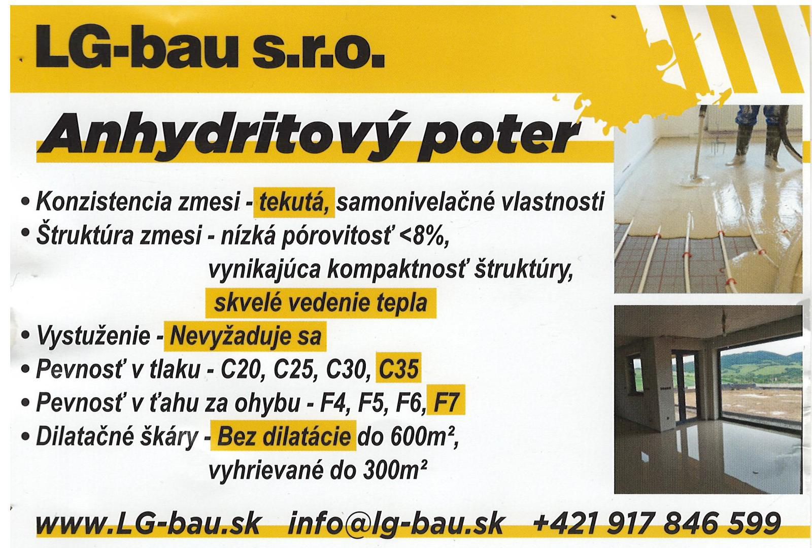 Anhydritový poter informácie